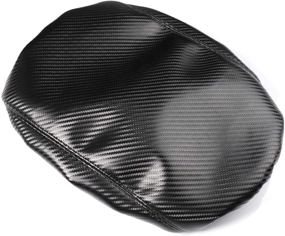 Tesla Model 3, Y, PU Leather Center Console Armrest Cover, Black Carbon Fiber