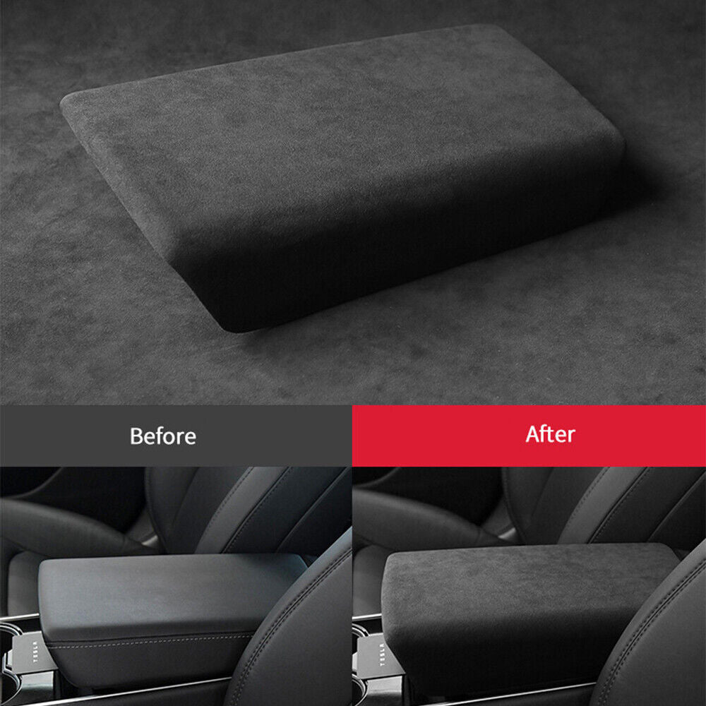 Tesla Model 3, Y Alcantara ABS Center Console Cover, Deep Gray, 2017-2022