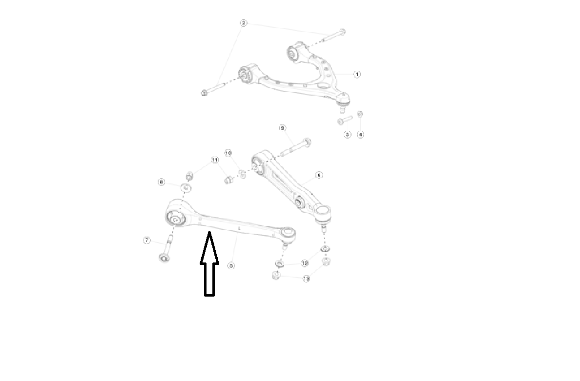Tesla Model X Control Arm, Complete with Ball Joint, Front Right, 2016-2024