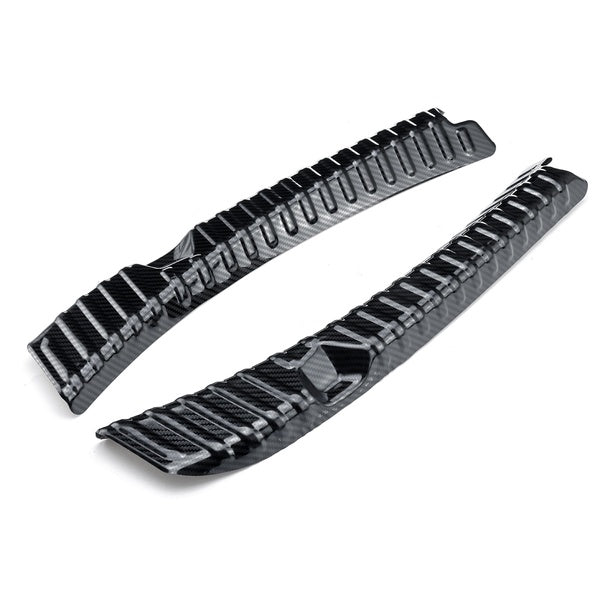 Tesla Model 3 Rear Bumper Edge Cover Guard Protector Scuff Plates, Stainless Steel Carbon Fiber, 2017-2023