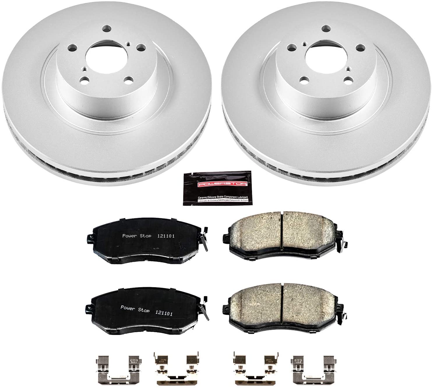 Tesla Model S Power Stop Rear Z17 Evolution Geomet Coated Brake Kit, 2012-2016