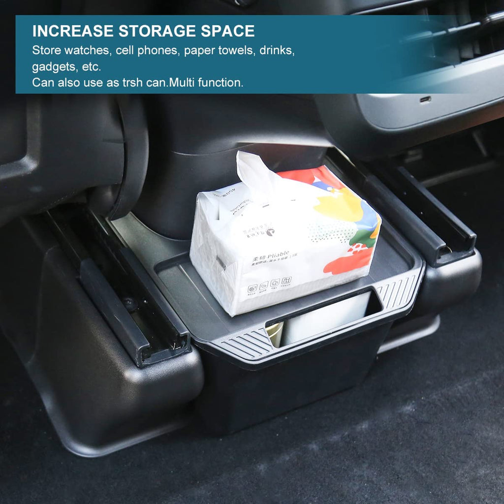 Tesla Model 3, Y Rear Seat Storage Cubby Box, TPE, Black, 2017-2023
