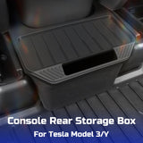 Tesla Model 3, Y Rear Seat Storage Cubby Box, TPE, Black, 2017-2023