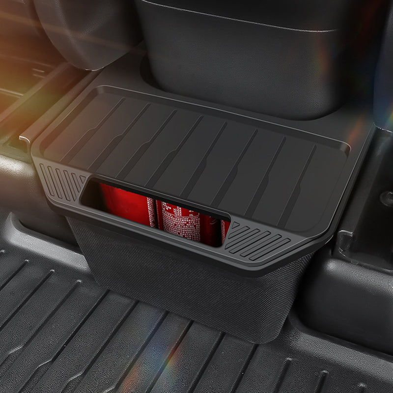 Tesla Model 3, Y Rear Seat Storage Cubby Box, TPE, Black, 2017-2023