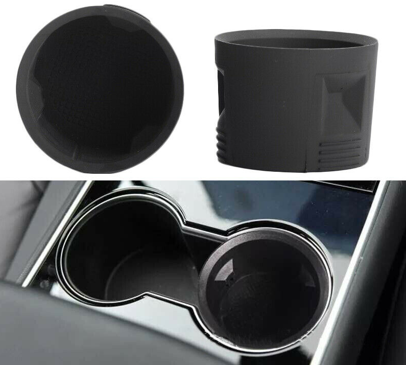 Tesla Model 3, Y, Black Cup Holder Insert Drink Holder