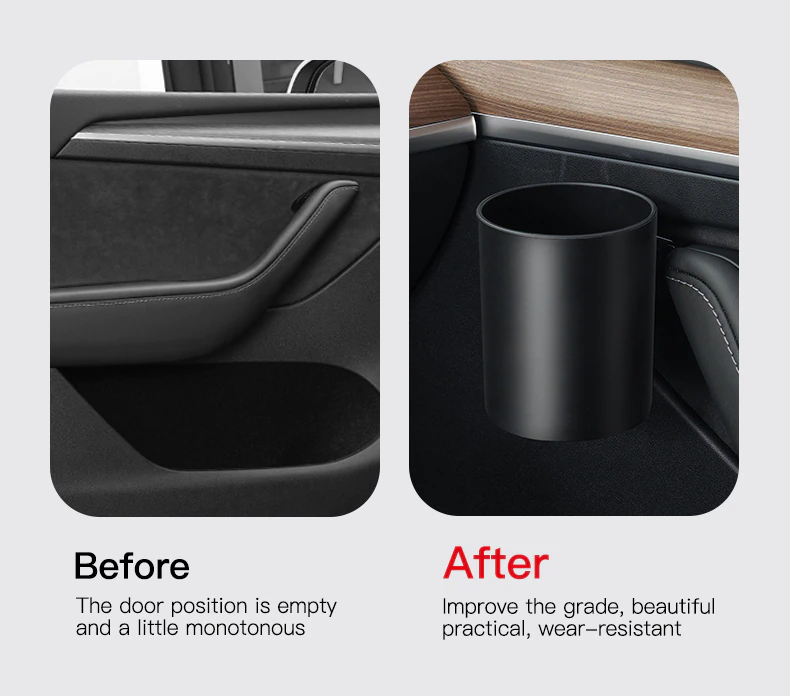 Tesla Model 3, Y Side Door Cup Holder Set, Front and Rear 4-Piece, 2017-2023