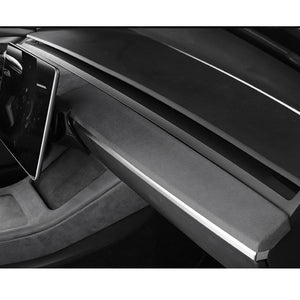 Tesla Model 3, Y Dashboard Cap Cover, Alcantara Leather, Dark Gray, 2017-2020