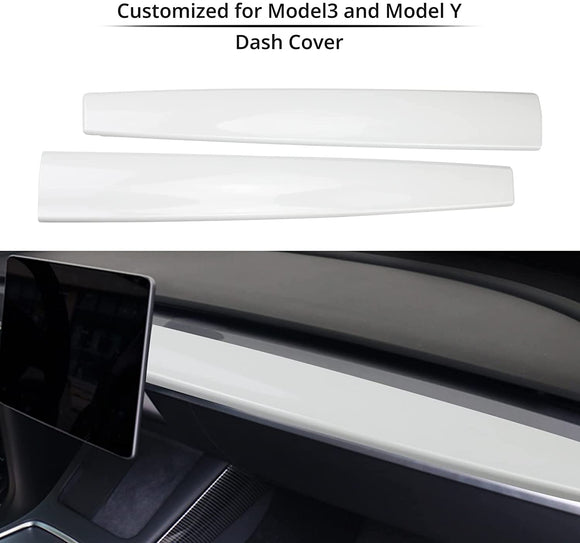 Tesla Model 3, Y Dashboard Cap Cover, ABS, Pearl White, 2017-2022