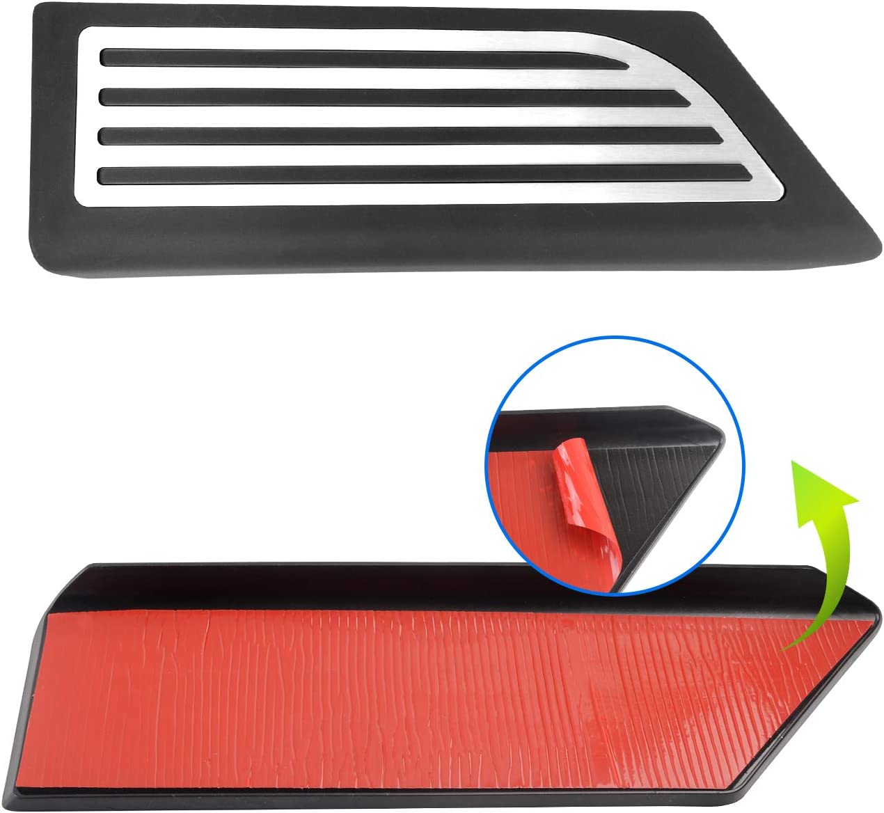 Tesla Model 3 Dead Pedal, Footrest, Black with Stainless Steel Insert, 2017-2025