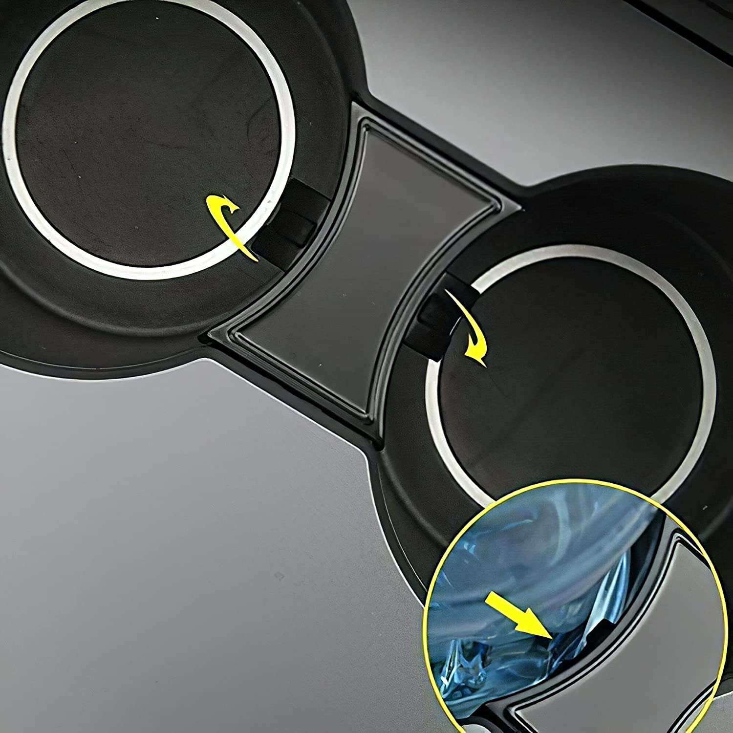 Tesla Model 3 & Y Drink Stabilizing Cup Holder Divider, Matte Black, 2021-2023