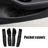 Tesla Model 3, Y Door Side Storage Box Door Handle Armrest Organizers, 4-Pc Set