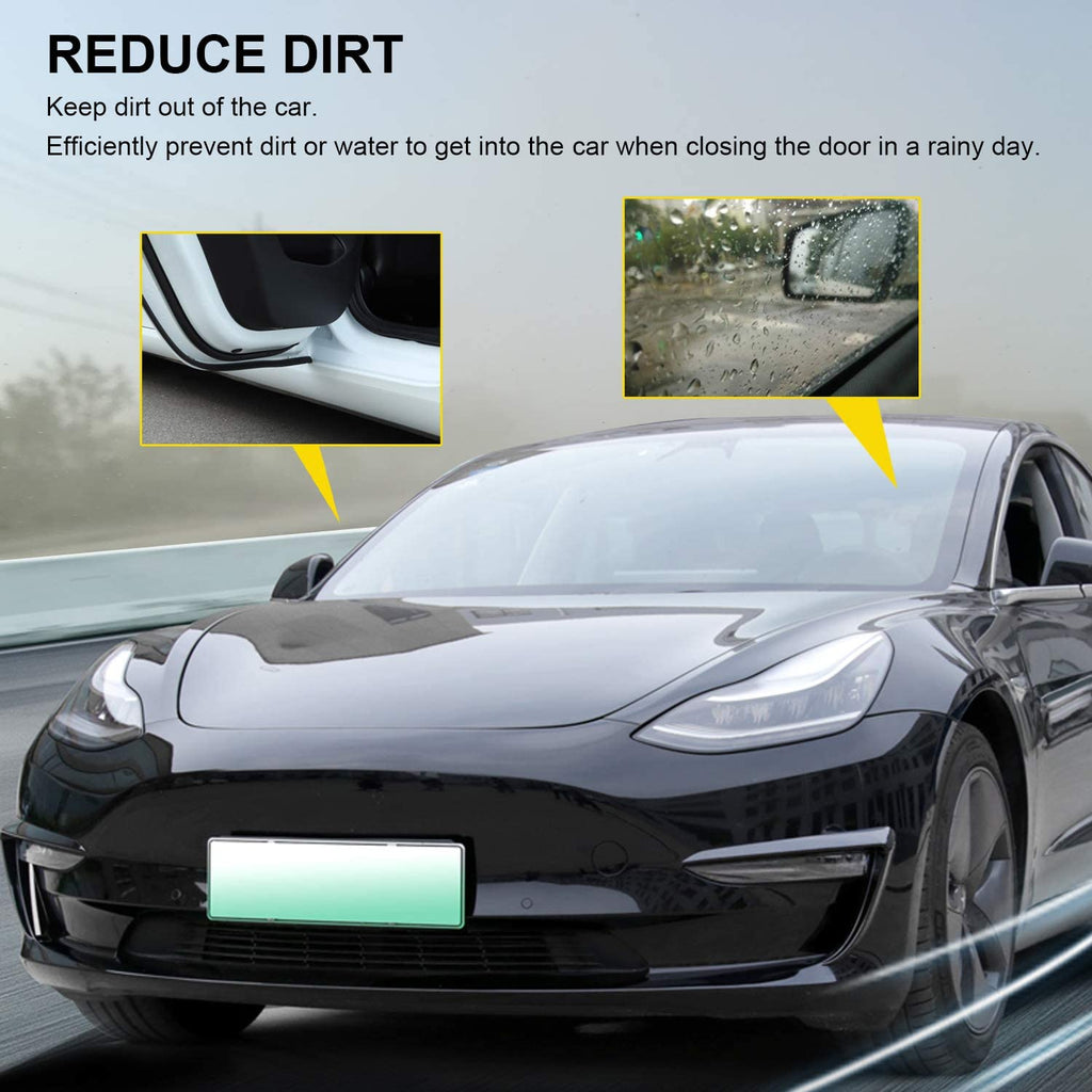 Tesla Model 3 Door Seal Kit Soundproof Rubber Strip Wind Noise Reduction Kit