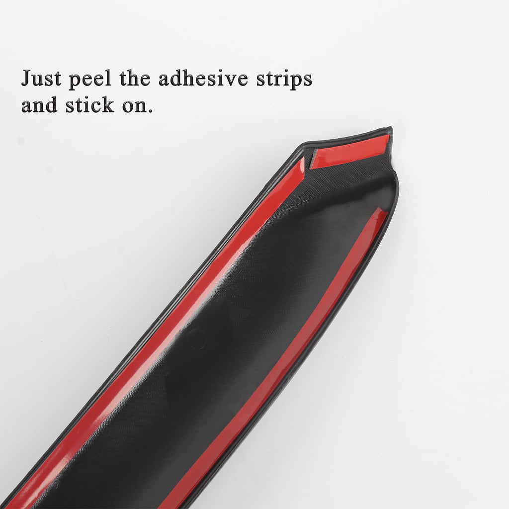 Tesla Model 3, Y, Interior Door Panel Molding Trim, ABS Black Gloss Carbon Fiber, Pair