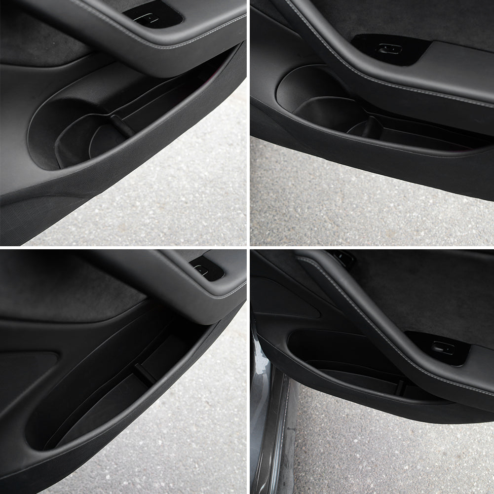 Tesla Model 3, Y Door Side Storage Box Door Handle Armrest Organizers, 4-Pc Set