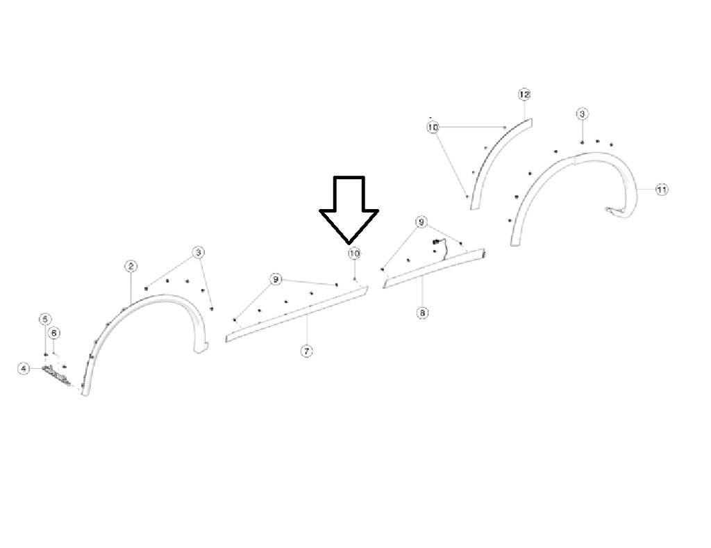 Tesla Model X Side Door Cladding Trim Retainer Push Pin Clips, 2015-2021