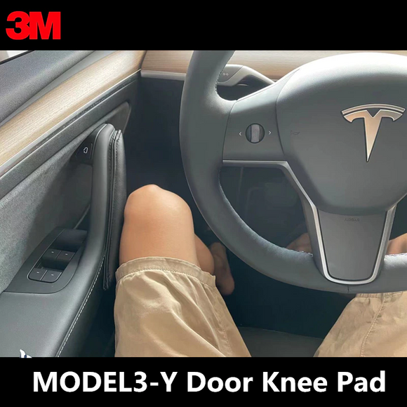 Tesla Model 3, Y Door Knee Pad Cushion, Driver's Side Door, Black