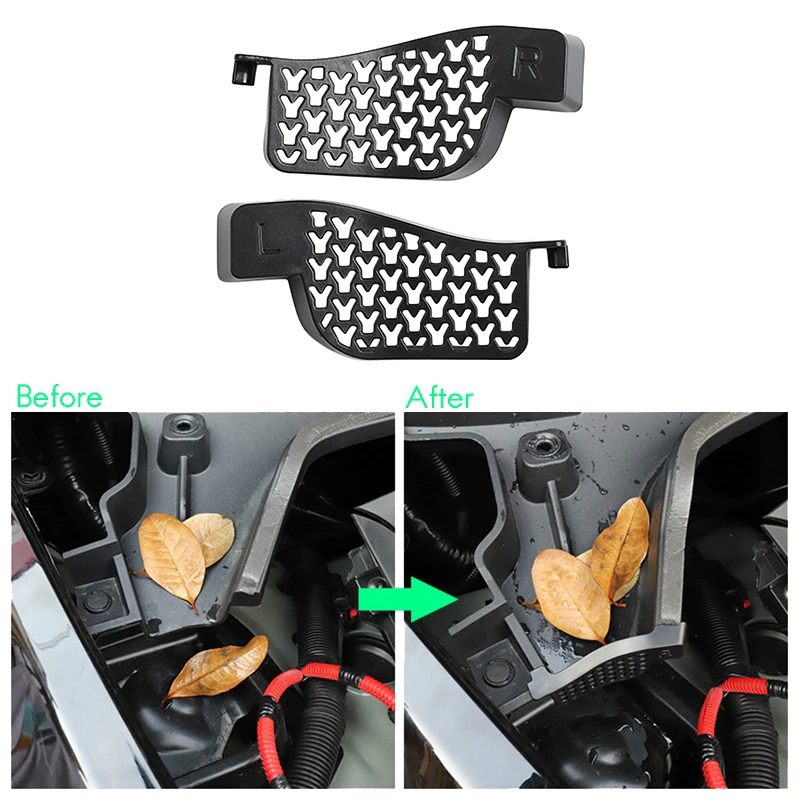 Tesla Model Y Front Trunk / Frunk Drainage Channels Anti-Blocking Cover Vents, 2020-2021