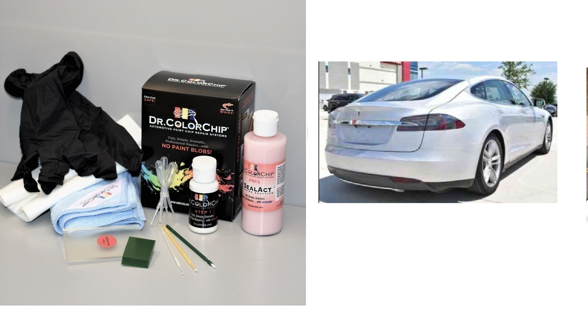 Tesla Model S Exterior Touch Up Paint Kit, Dr Color Chip, Squirt 'n Squeegee PLUS, 2012-2025
