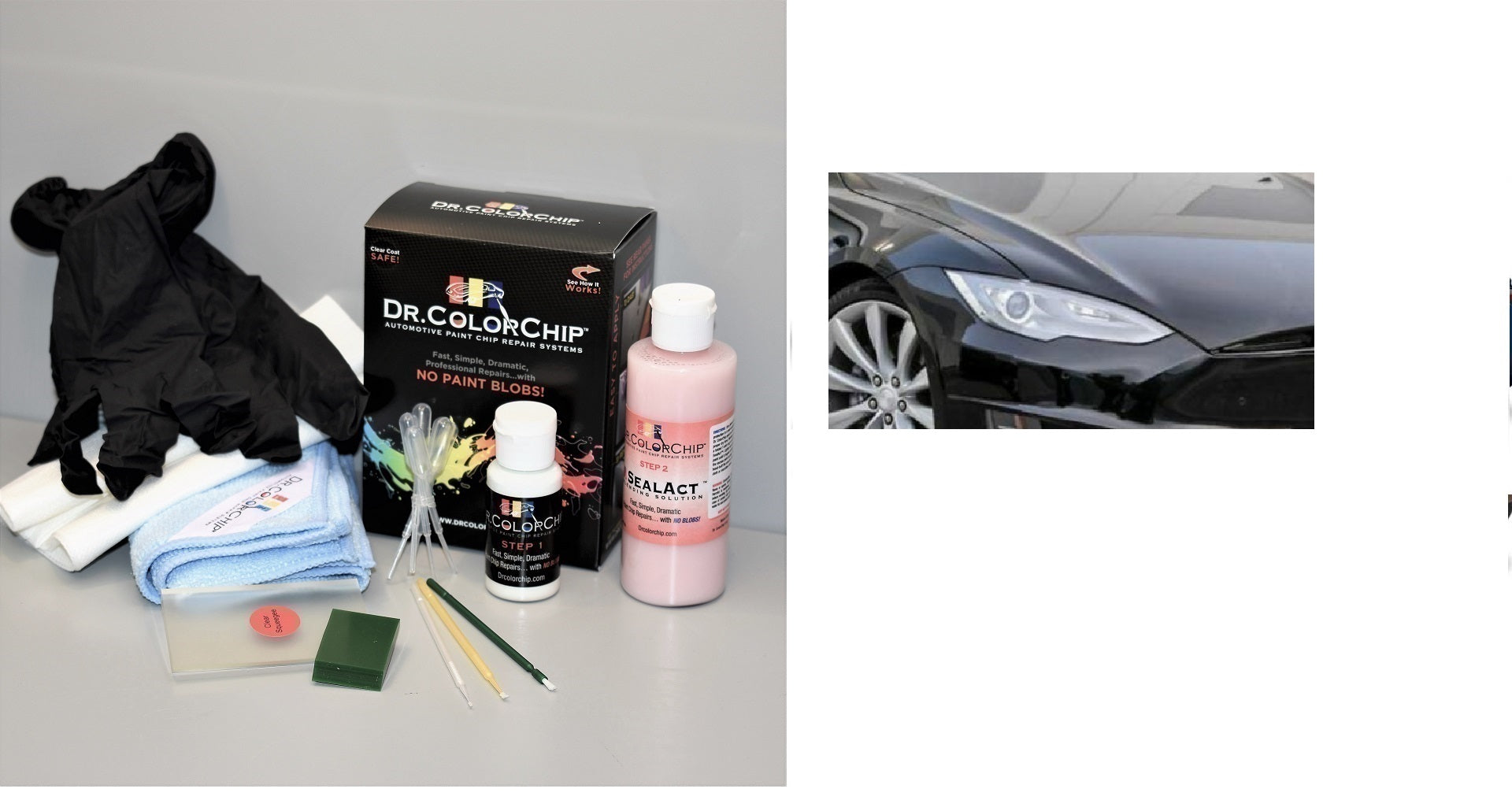 Tesla Model S Exterior Touch Up Paint Kit, Dr Color Chip, Squirt 'n Squeegee PLUS, 2012-2025