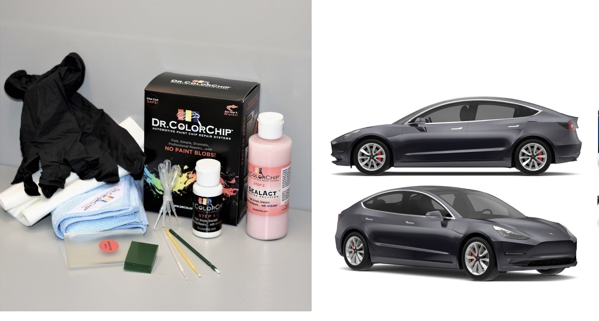 Tesla Model 3 Exterior Touch Up Paint Kit, Dr Color Chip, Squirt 'n Squeegee PLUS, 2017-2025