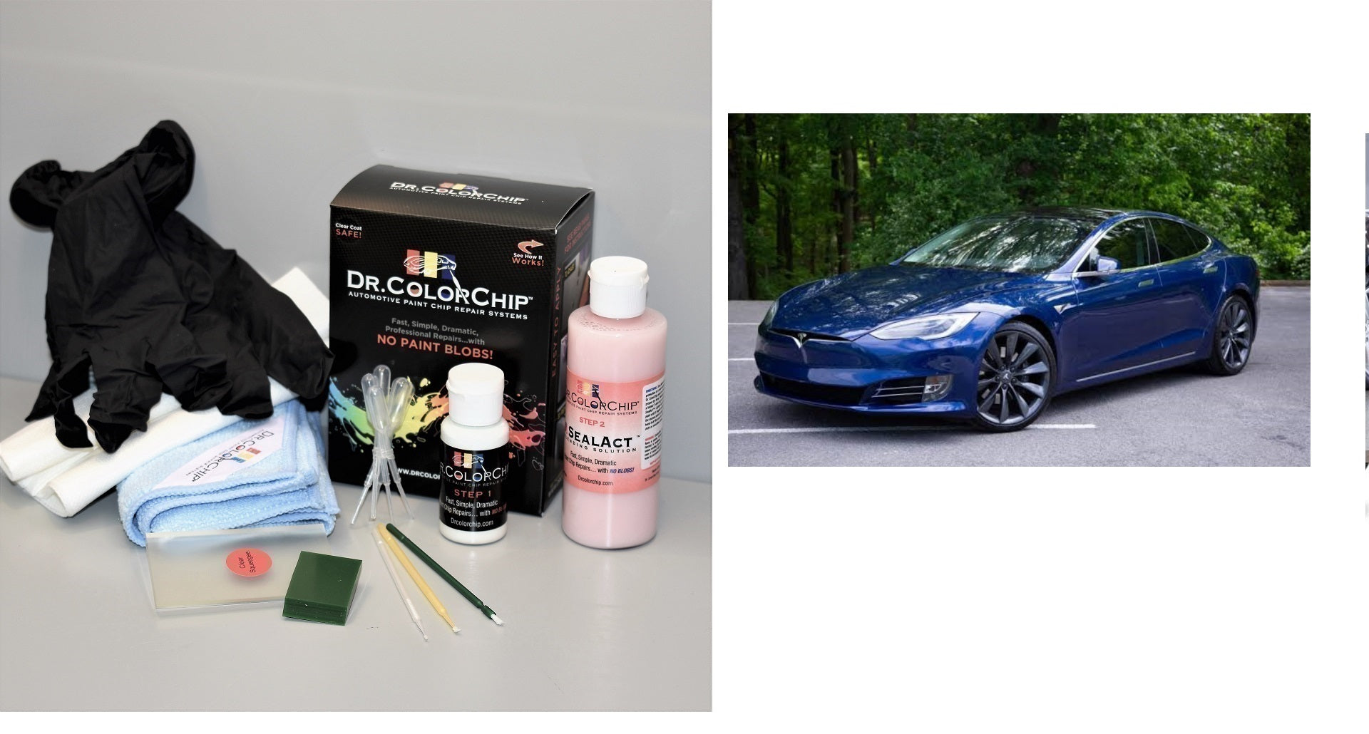 Tesla Model S Exterior Touch Up Paint Kit, Dr Color Chip, Squirt 'n Squeegee PLUS, 2012-2025