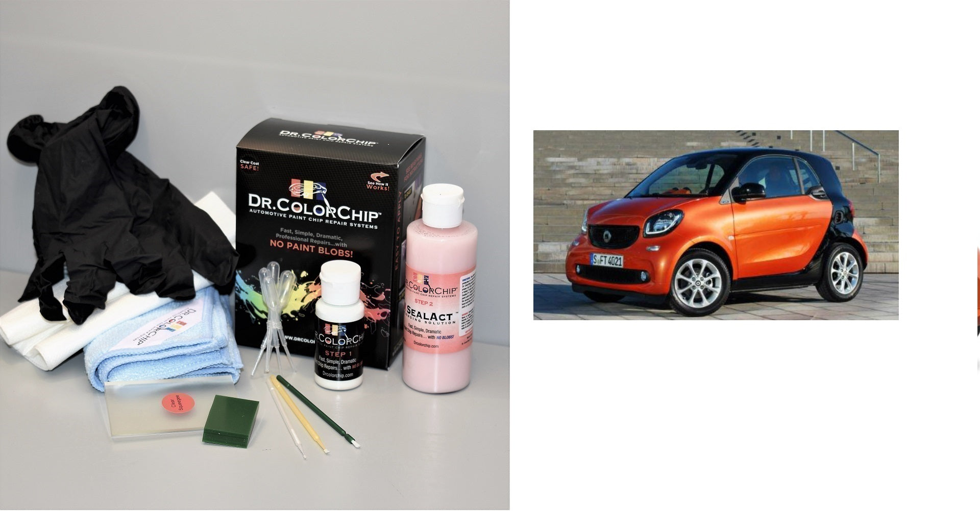 2017 Smart Car Fortwo Exterior Touch Up Paint Kit, Dr Color Chip, Squirt 'n Squeegee PLUS