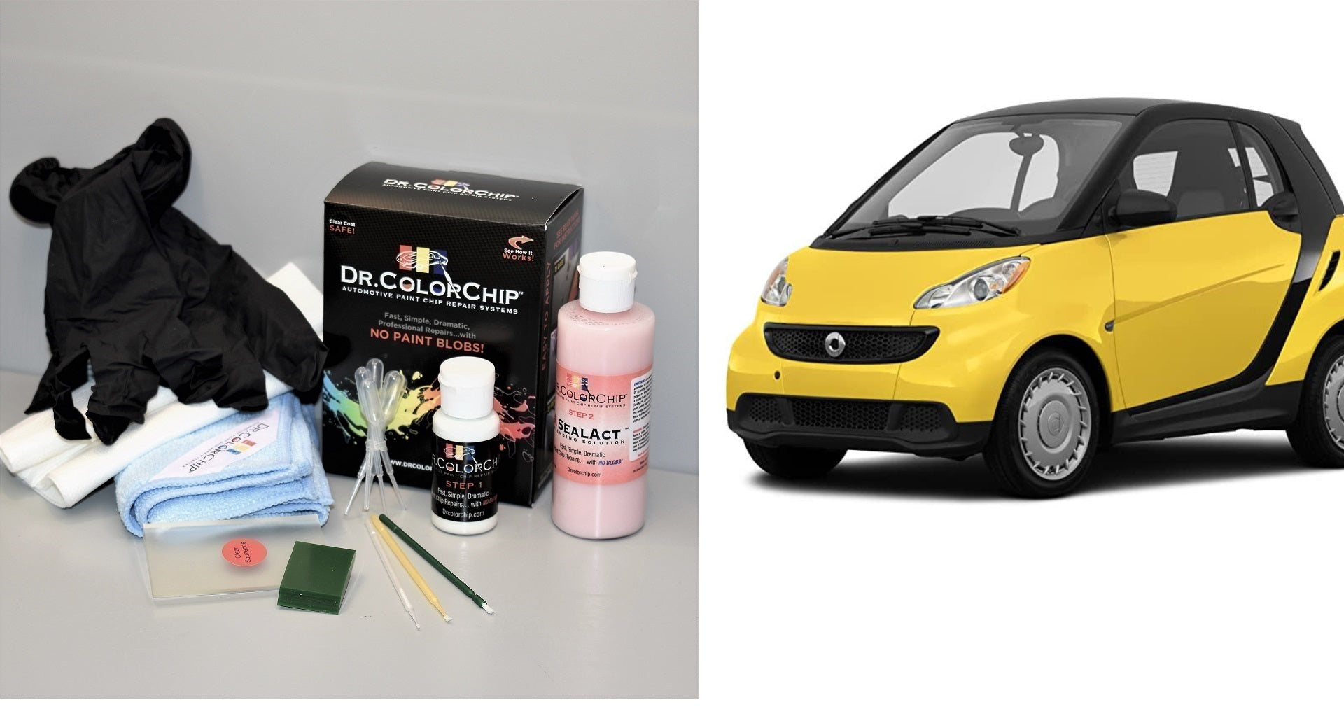 2017 Smart Car Fortwo Exterior Touch Up Paint Kit, Dr Color Chip, Squirt 'n Squeegee PLUS