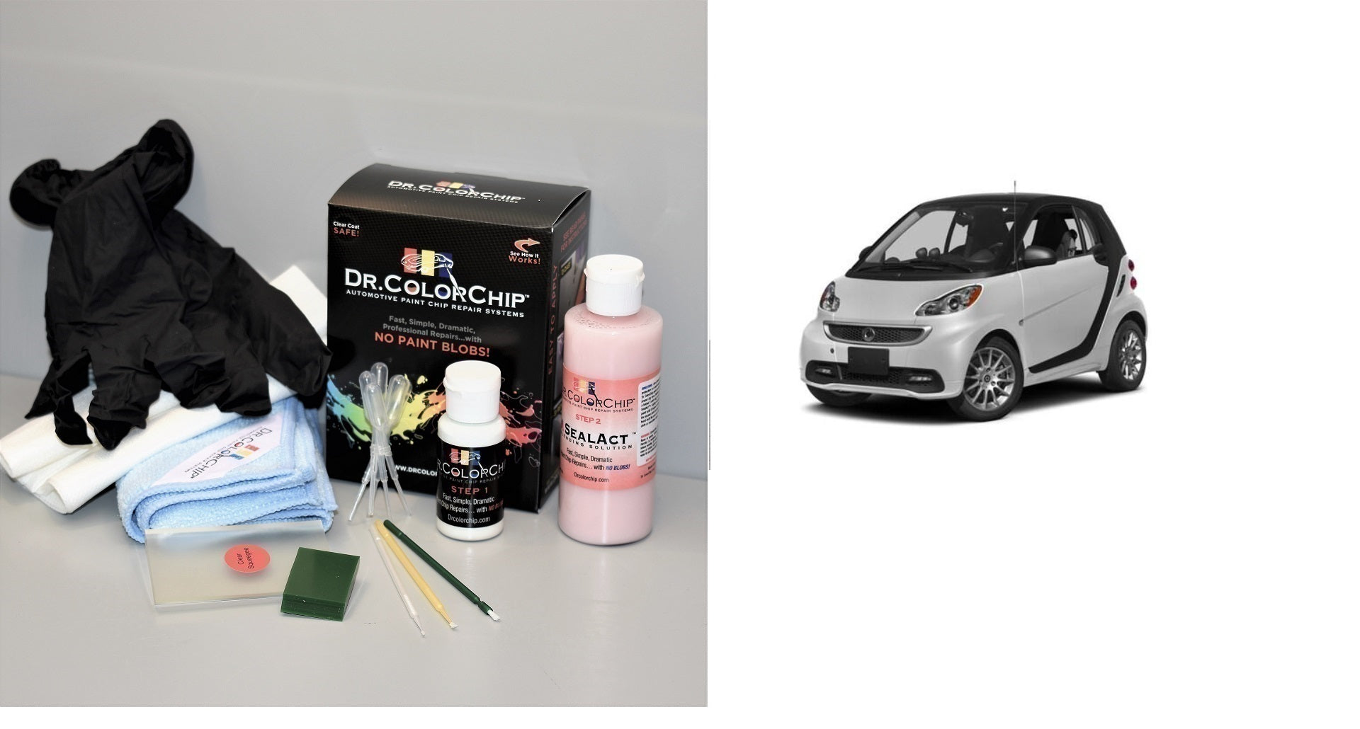 2012 Smart Car Fortwo Exterior Touch Up Paint Kit, Dr Color Chip, Squirt 'n Squeegee PLUS