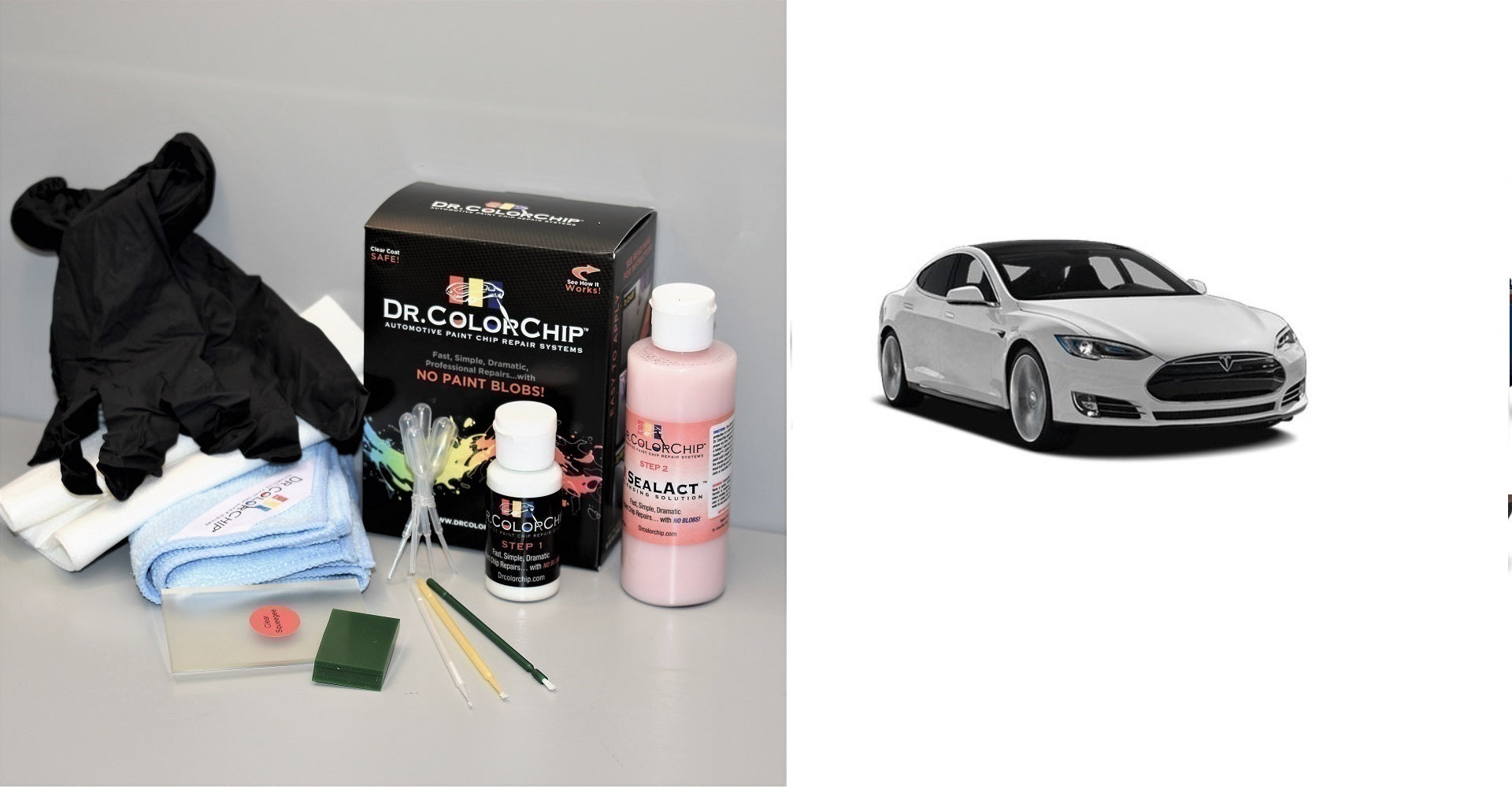 Tesla Model S Exterior Touch Up Paint Kit, Dr Color Chip, Squirt 'n Squeegee PLUS, 2012-2025