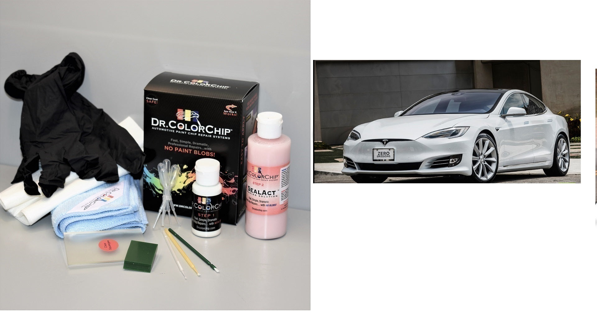 Tesla Model S Exterior Touch Up Paint Kit, Dr Color Chip, Squirt 'n Squeegee PLUS, 2012-2025