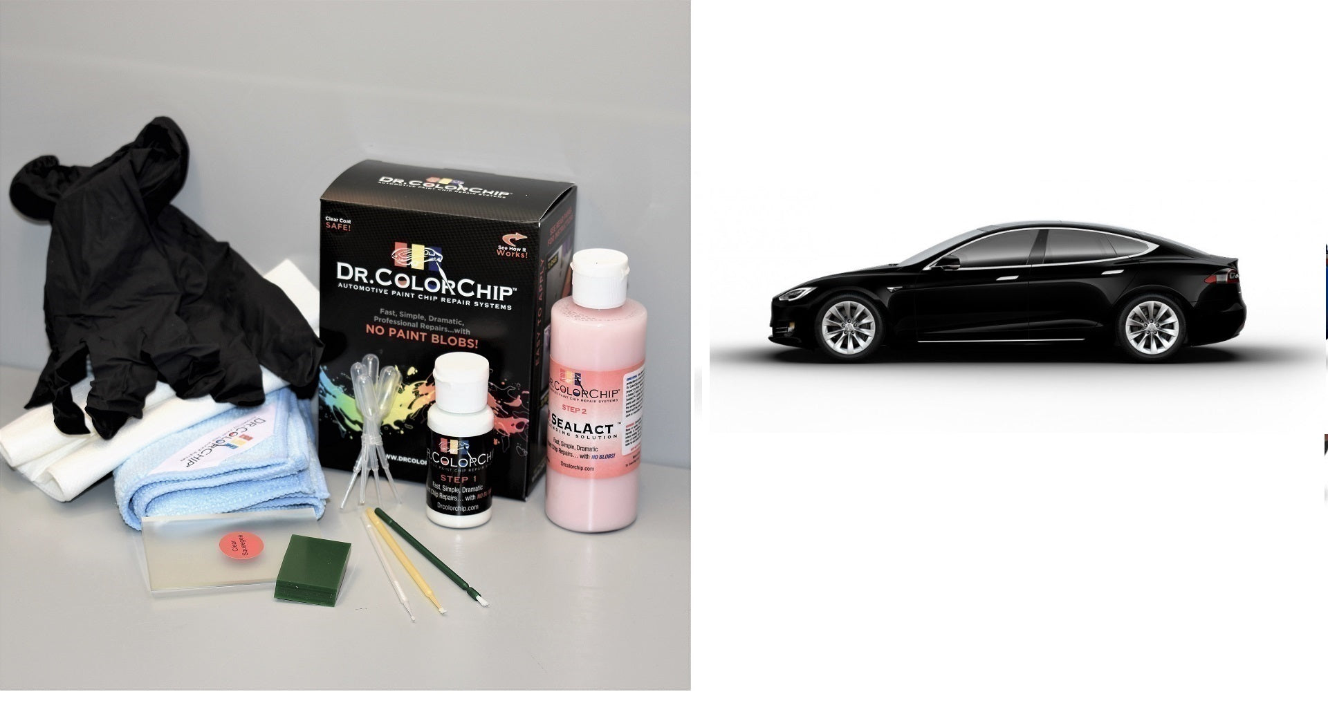 Tesla Model 3 Exterior Touch Up Paint Kit, Dr Color Chip, Squirt 'n Sq