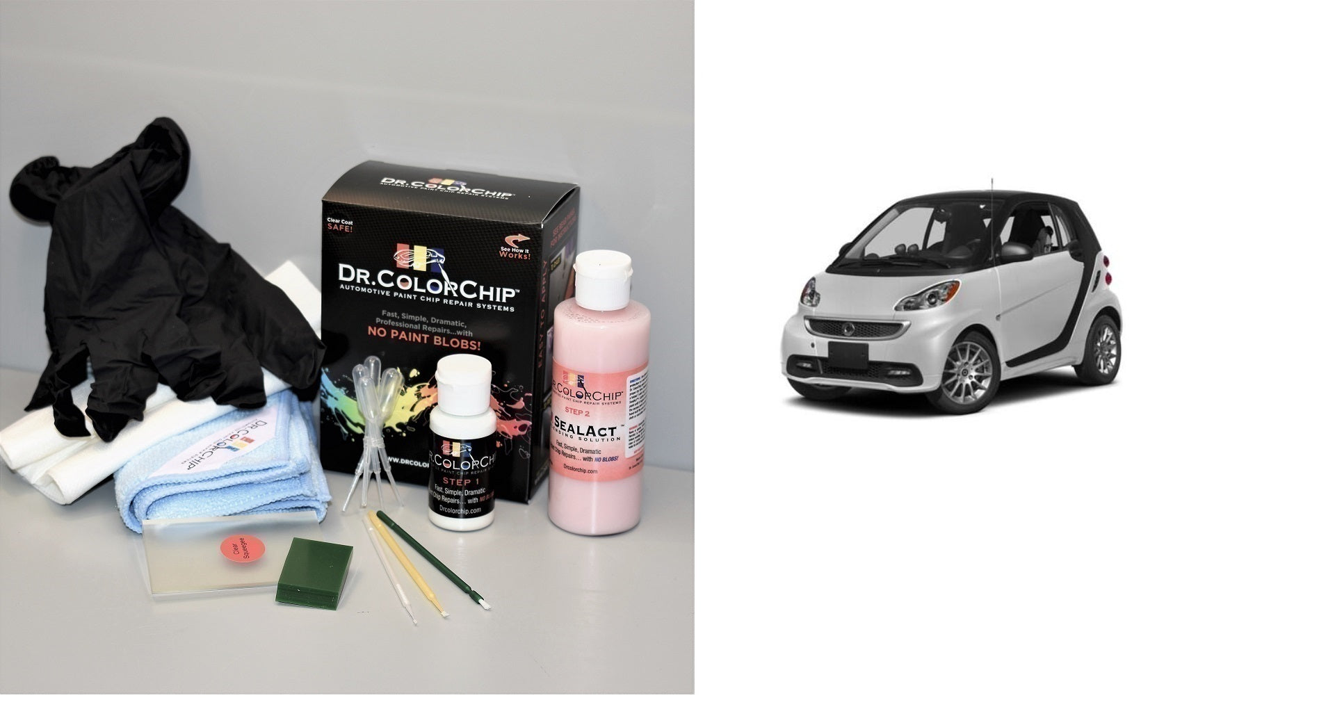 2013 Smart Car Fortwo Exterior Touch Up Paint Kit, Dr Color Chip, Squirt 'n Squeegee PLUS
