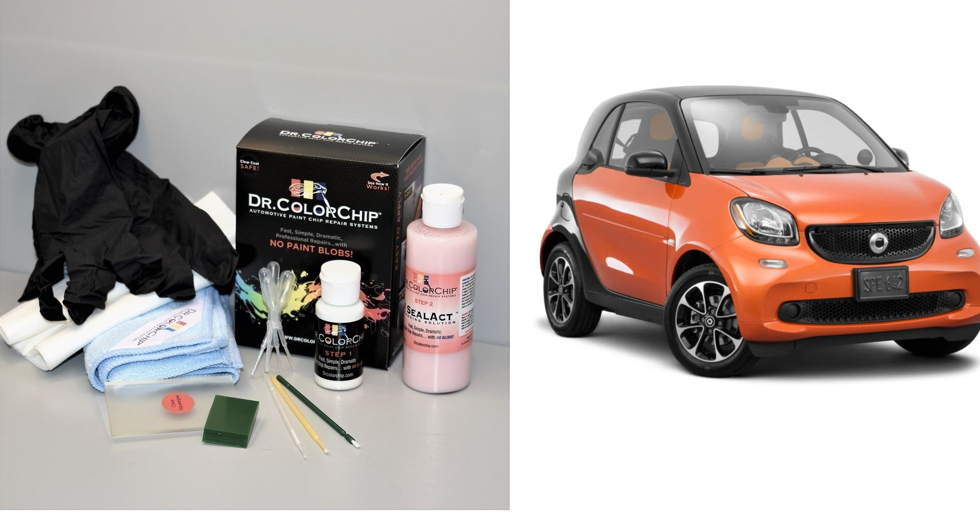 2016 Smart Car Fortwo Exterior Touch Up Paint Kit, Dr Color Chip, Squirt 'n Squeegee PLUS