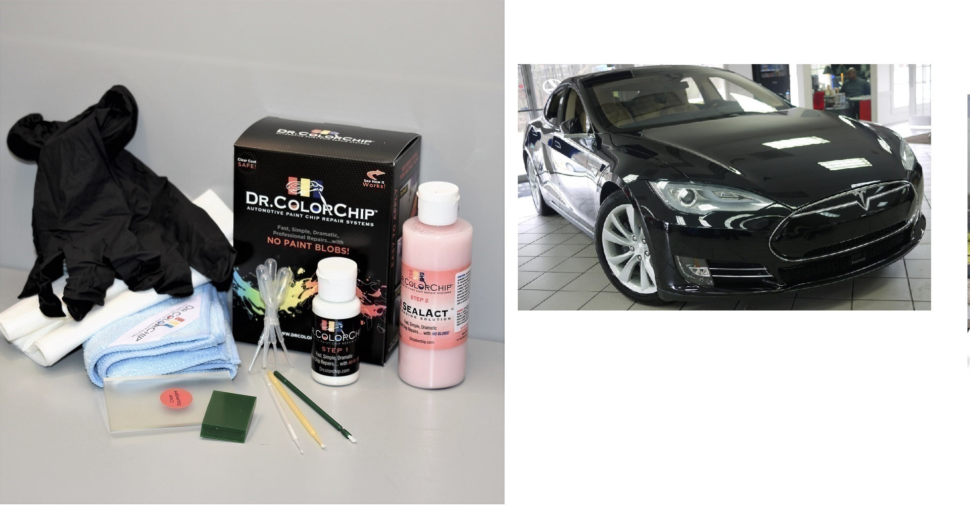Tesla Model S Exterior Touch Up Paint Kit, Dr Color Chip, Squirt 'n Squeegee PLUS, 2012-2025