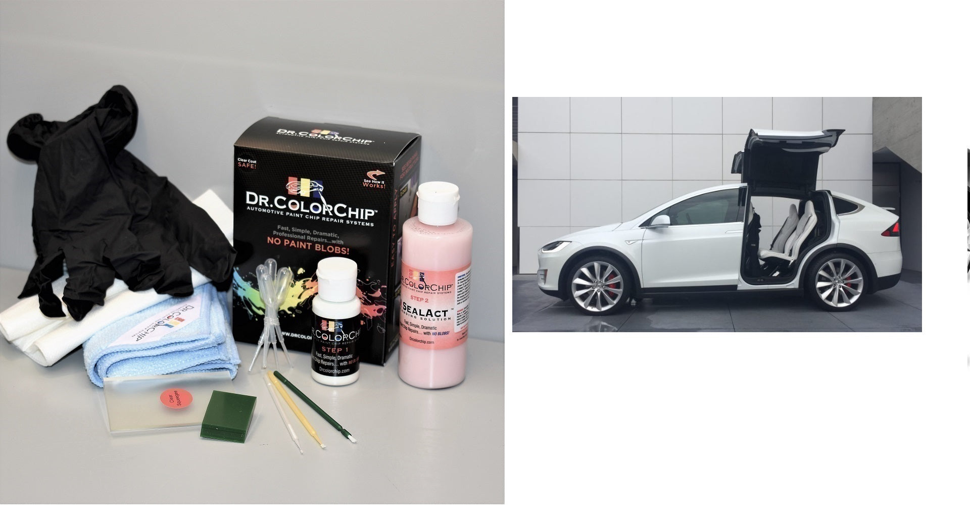 Tesla Model X Exterior Touch Up Paint Kit, Dr Color Chip, Squirt 'n Squeegee PLUS, 2016-2020