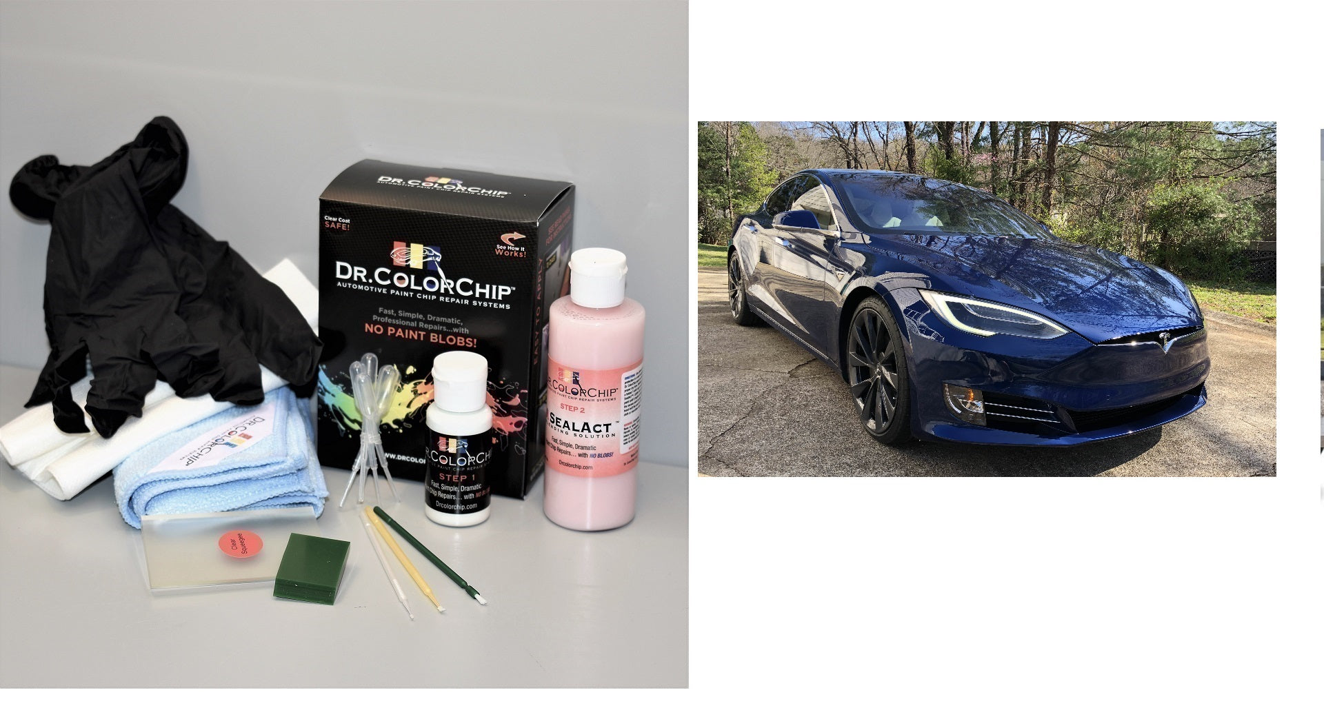 Tesla Model X Exterior Touch Up Paint Kit, Dr Color Chip, Squirt 'n Squeegee PLUS, 2016-2020