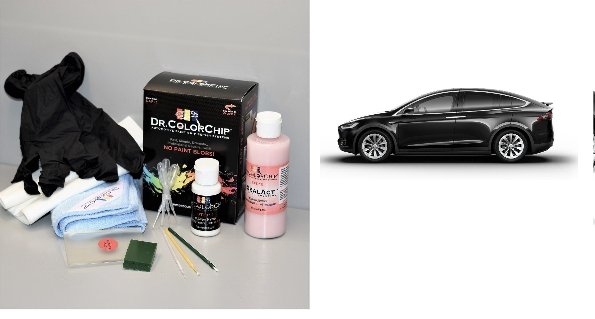 Tesla Model X Exterior Touch Up Paint Kit, Dr Color Chip, Squirt 'n Squeegee PLUS, 2016-2020