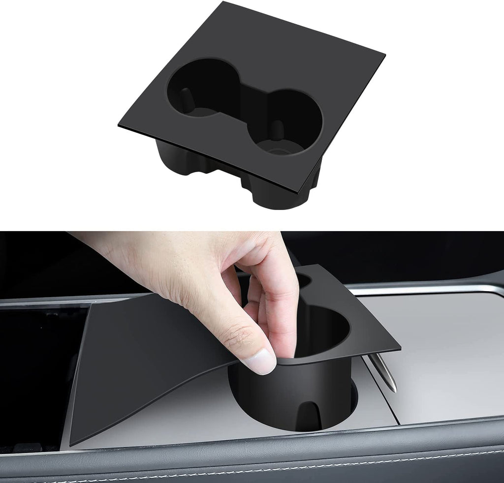 Tesla Model 3, Y Silicone Cup Insert with Console Cover Pad, 2021-2022