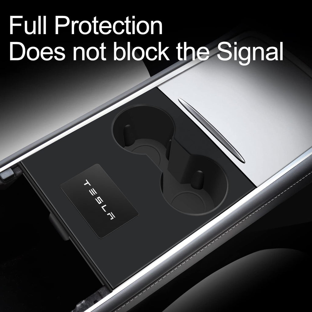 Tesla Model 3, Y Silicone Cup Insert with Console Cover Pad, 2021-2022