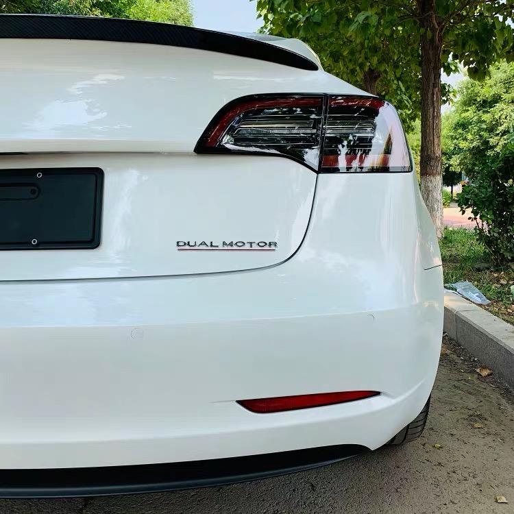 Tesla Model S, 3, X, Y, Chrome ABS Dual Motor Decal, 3D ABS Rear Trunk Emblem