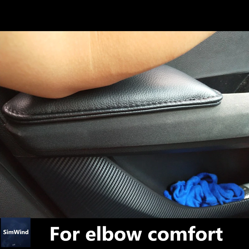 Tesla Model 3, Y Door Panel Armrest Elbow Pad, Black Leather