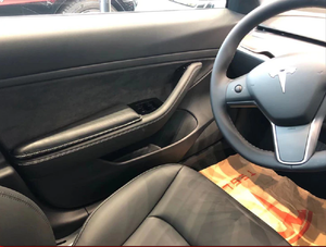 Tesla Model 3, Y Door Panel Armrest Elbow Pad, Black Leather