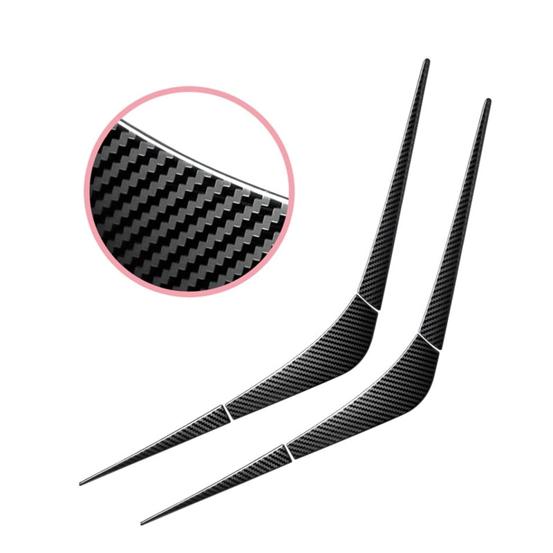 Tesla Model 3 Rear Taillight Eyebrow Trim Covers, Stainless Carbon Fiber, 2017-2023