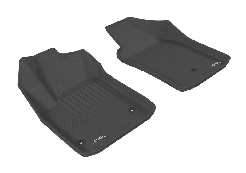 Fiat 500E 3D MAXpider Kagu Floor Mats, Black, 2012-2019