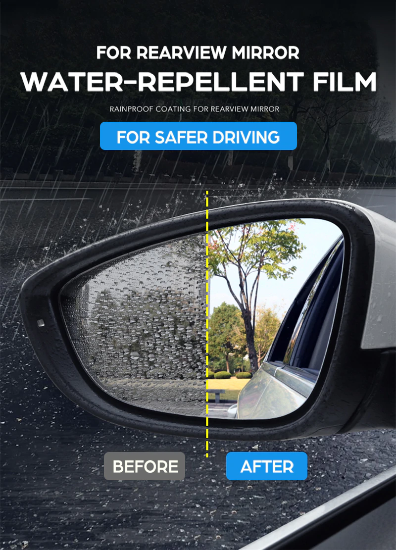 Fiat 500E Outside Mirror Anti-Fog Film Covers, 2013-2019