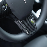 Tesla Model 3, Y Carbon Fiber Steering Wheel Frame Trim Cover, 2017-2023
