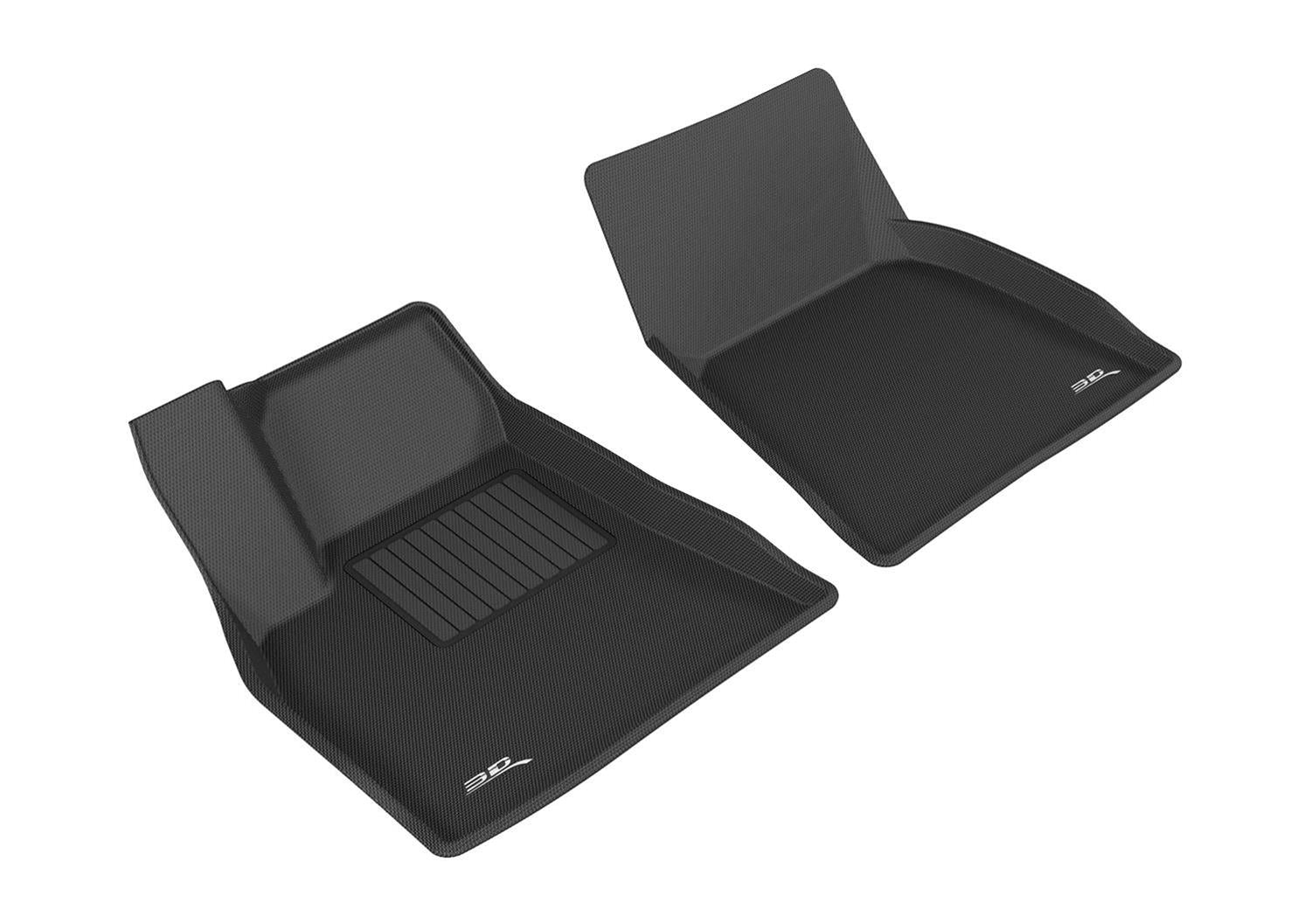 Tesla Model S Front Floor Mats, 3D MAXpider Kagu 1st Row Floor Mat, Black, 2012-2014