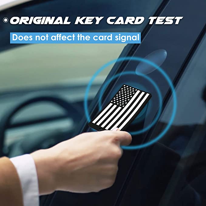 Tesla Model 3, Y, S, X, Cybertruck Silicone Key Card Holder, American Flag with Key Ring