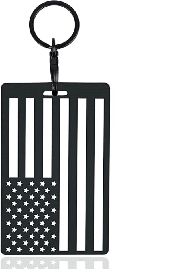 Tesla Model 3, Y Silicone Key Card Holder, American Flag with Key Ring