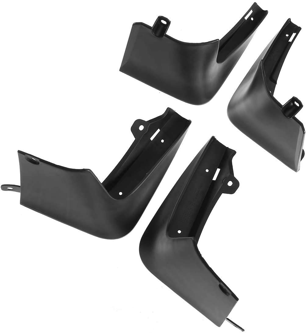 Tesla Model S Mud Flaps, No Drill, Premium Front & Rear Set, 4-Pc, Matte Black, 2012-2016